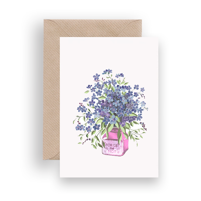 FORGET ME NOT GREETING CARD - Lykkefund Paper 