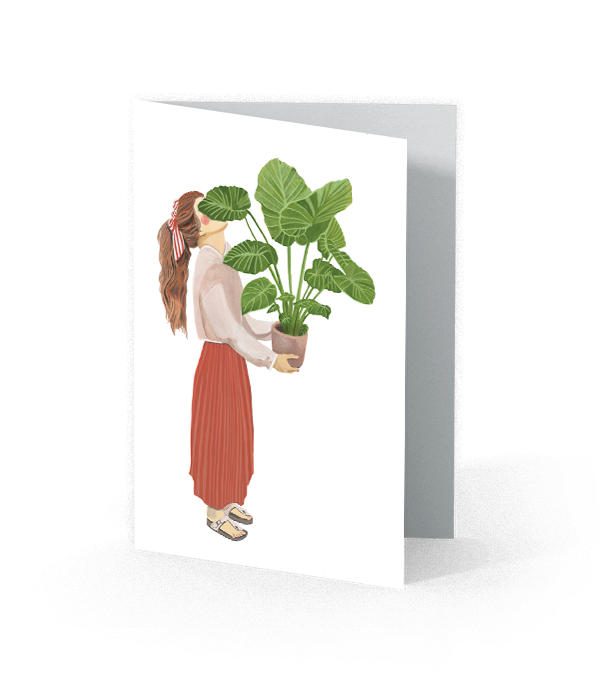 elephant ear plant leaves paper ELEPHANT EAR (Colocasia) - Greeting Card