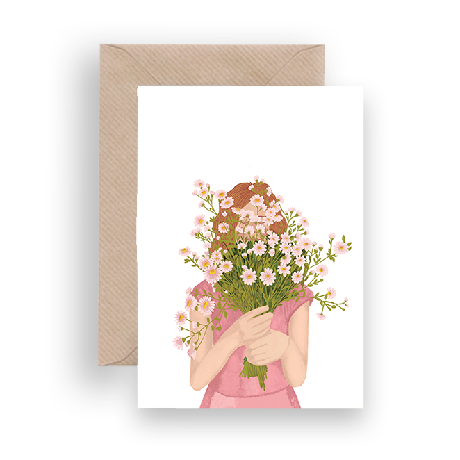 FLOWER GIRL GREETING CARD - Lykkefund Paper 