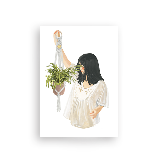 spider plant painting PLANT LADY - SPIDER PLANT (Chlorophytum Comosum)